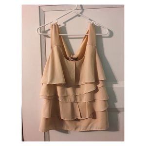 Cream ruffle tank top